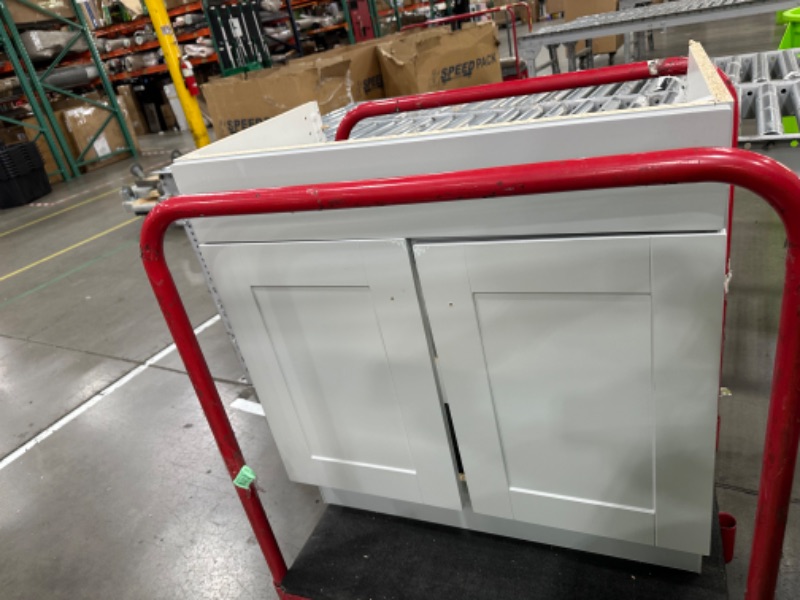 Photo 4 of **SEE NOTES**Design House Brookings Unassembled Shaker Sink Base Kitchen Cabinet, 1 Drawer, White AND Marble Vanity Top