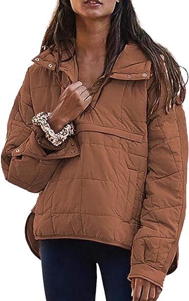 Photo 1 of SIZE SMALL Women's Oversized Puffer Jackets Quilted Lightweight Padded Hoodie Pulllover Coat Winter Warm Button Outerwear
