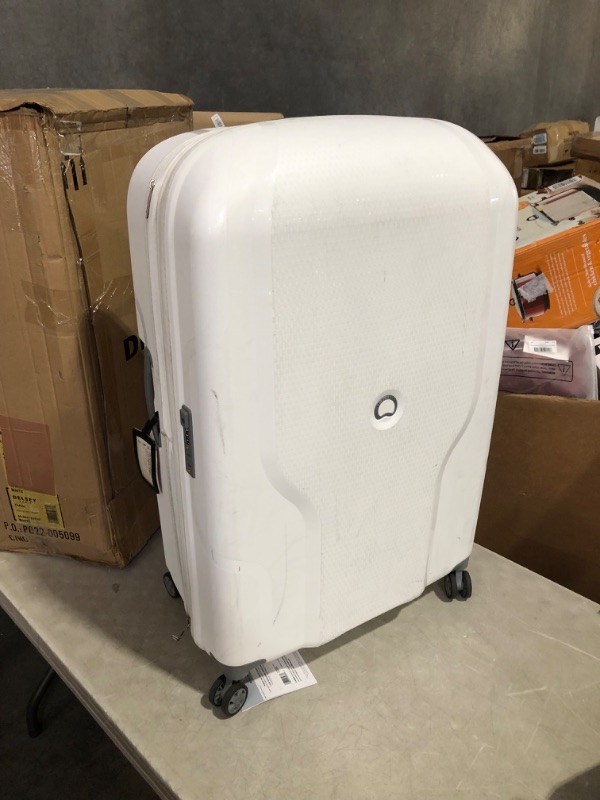 Photo 5 of ***USED - MAJOR DAMAGE - SCUFFED AND SCRAPED - DEFAULT CODE IS 0-0-0***
Delsey Clavel Hardside Spinner Luggage, White, 30 INCH