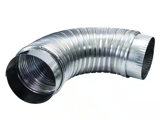 Photo 1 of 4 in. x 2 ft. Semi-Rigid Aluminum Dryer Vent Duct with Collars
