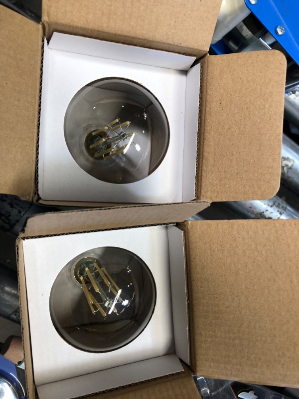 Photo 2 of 2 Boxes 60-Watt Equivalent G30 Dimmable Cage Filament Clear Glass E26 Vintage Edison LED Light Bulb, Daylight