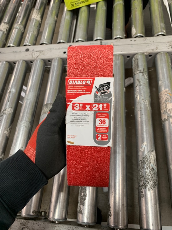 Photo 1 of 3 in. x 21 in. 36-Grit Sanding Belts
