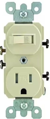 Photo 1 of 15 Amp Tamper-Resistant Combination Switch and Outlet, Ivory
