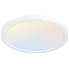 Photo 1 of 13 Inch LED Round Flat Panel Light, 24W 2400lm 3000K/4000K/5000K CCT Selectable, Dimmable Edge-Lit Flush Mount LED Ceiling Light for Kitchen, Bedroom, Laundry and Closet Room, White 13 inch