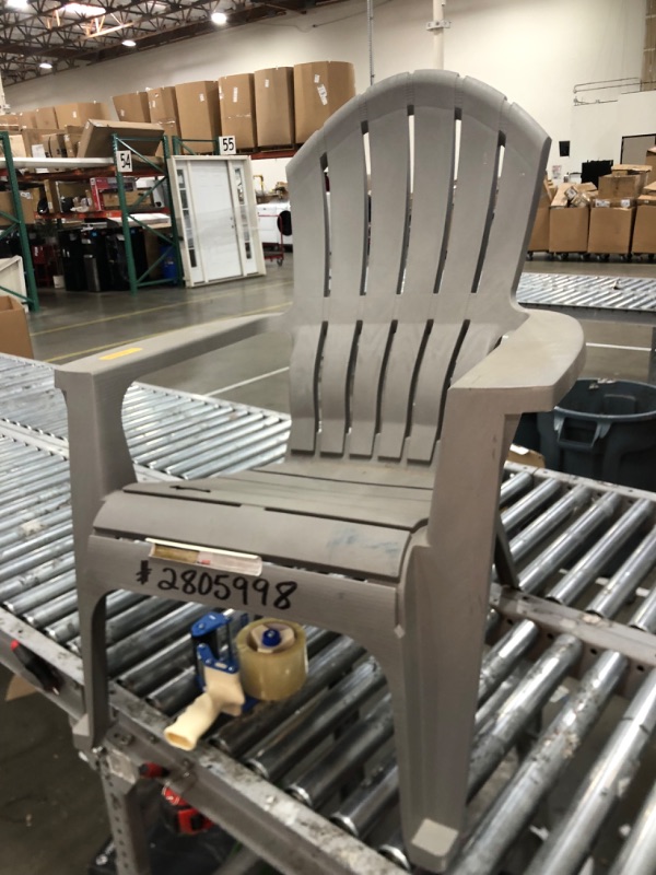 Photo 3 of Adams Manufacturing RealComfort Stackable Gray Resin Frame Stationary Adirondack Chair(s) with Solid Seat
