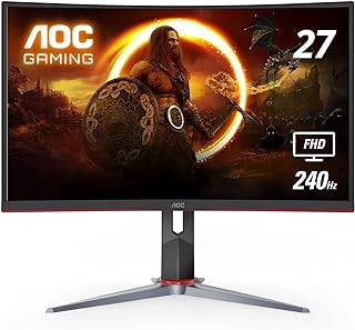 Photo 1 of AOC C27G2Z 27" Curved Frameless Ultra-Fast Gaming Monitor, FHD 1080p, 0.5ms 240Hz, FreeSync, HDMI/DP/VGA, Height Adjustable, 3-Year Zero Dead Pixel Guarantee, Black, Xbox PS5 Switch
