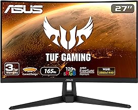 Photo 1 of ASUS TUF Gaming 27" 1440P HDR Curved Monitor (VG27WQ1B) - QHD (2560 x 1440), 165Hz (Supports 144Hz), 1ms, Extreme Low Motion Blur, Speaker, FreeSync Premium, VESA Mountable, DisplayPort, HDMI , BLACK
