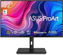 Photo 1 of ASUS ProArt Display 32” 4K HDR Monitor (PA329CV) - UHD (3840 x 2160), IPS, 100% sRGB/Rec.709, ?E < 2, Calman Verified, USB-C Power Delivery, DisplayPort, HDMI, USB 3.1 Hub, C-clamp, Height Adjustable
