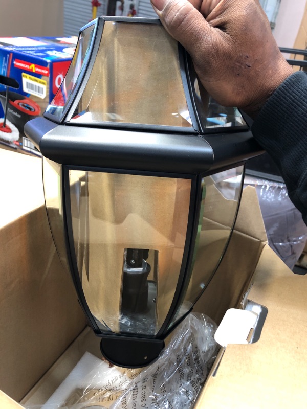 Photo 1 of allen + roth Brayden 21.63-in Matte Black Traditional Outdoor Light Post Lantern
