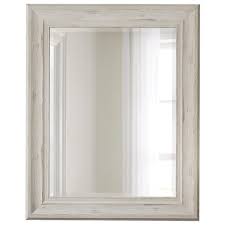 Photo 1 of ***DAMAGED READ NOTES***Medium Rectangle White Beveled Glass Contemporary Mirror (40 in. H x 32 in. W)
