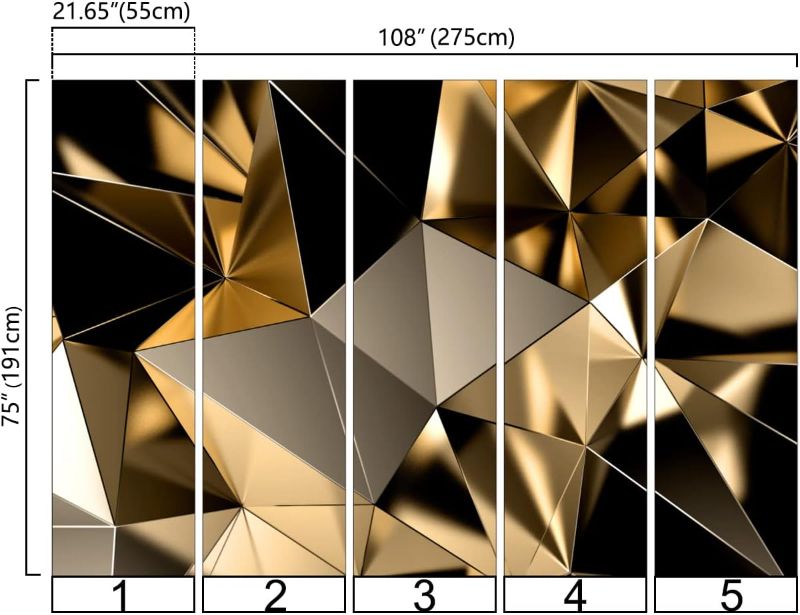 Photo 3 of (READ FULL POST) Bormia 3D Wallpaper Modern Luxury Gold Irregular Geometry Wall Murals Rhombus Large Wall Paper for Living Room Bedroom Dynamic Bar Ktv Backdrop(Not Peel n' Stick) 108"x75" Murals-37