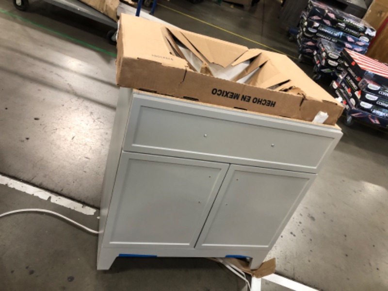 Photo 2 of Style Selections Potter 30-in Gray Single Sink Bathroom Vanity with White Cultured Marble Top
