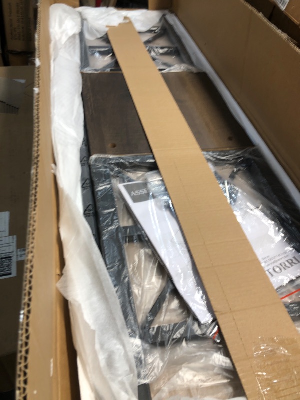 Photo 1 of FATORRI Shoe Bench Entryway with Storage, Industrial Wood and Metal Hallway Benches with Adjustable Shelves, Rustic Entry Way Bench for Living Room Bedroom (47.24 Inch Long, Walnut Brown)