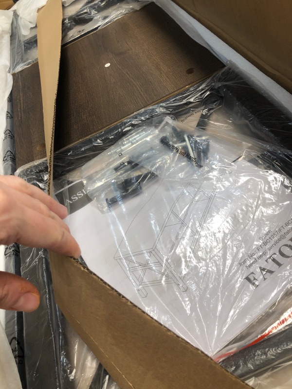 Photo 1 of FATORRI Shoe Bench Entryway with Storage, Industrial Wood and Metal Hallway Benches with Adjustable Shelves, Rustic Entry Way Bench for Living Room Bedroom (47.24 Inch Long, Walnut Brown)