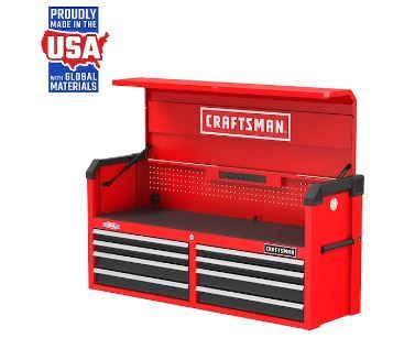 Photo 1 of **DAMAGE TO ONE SIDE OF THE LID**  CRAFTSMAN 2000 Series 51.5-in W x 24.7-in H 8-Drawer Steel Tool Chest (Red)