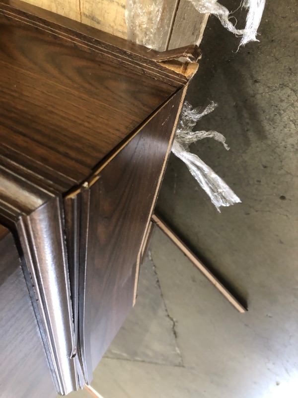 Photo 1 of **NEW BUT MINOR DAMAGE**  allen + roth 66-in W Brown Walnut Infrared Quartz Electric Fireplace