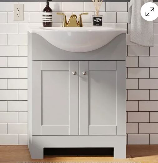 Photo 1 of ?Style Selections CE31J24-SS Euro 24-in Gray Sink Bathroom Vanity w/ Marble Top