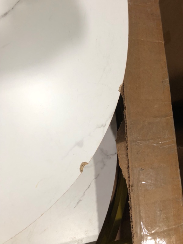 Photo 6 of ***MAJOR DAMAGE - CHIPPED - NO HARDWARE - SEE PICTURES***
NSdirect Nesting Coffee Table Set of 2,Round Coffee Tables Modern Circle Table for Living Room, White Faux Marble