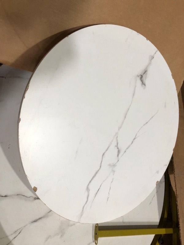 Photo 5 of ***MAJOR DAMAGE - CHIPPED - NO HARDWARE - SEE PICTURES***
NSdirect Nesting Coffee Table Set of 2,Round Coffee Tables Modern Circle Table for Living Room, White Faux Marble