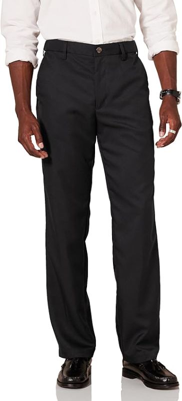 Photo 1 of Amazon Essentials Men's Classic-Fit Expandable-Waist Flat-Front Dress Pant-- SIZE 34X30
