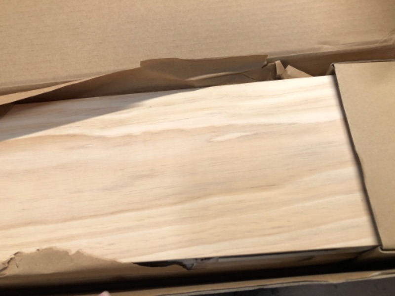 Photo 1 of Homeforia Rustic Farmhouse Floating Shelves, Bathroom Wooden Shelves for Wall Mounted, Thick Industrial Kitchen Wood Shelf - 24 x 6.5 x 1.75 inch - Set of 2 - Unfinished - No Stain - DIY 24 inch Diy - Unfinished - No Stain