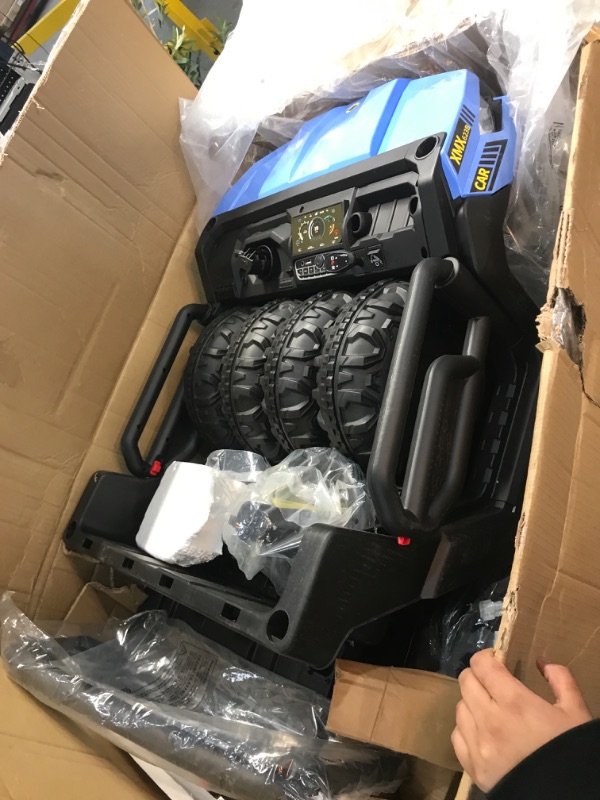 Photo 3 of *parts only* Ride On Dump Truck for Kids Ride On Car with Remote Control Electric UTV Vehicles with Electric Dump Bed, 4WD Power Ride-on 6 Wheels Ride On Toys for Boys Girls (Blue)