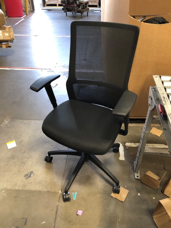 Photo 3 of  Ergonomic Mesh/Fabric Mid-Back Task Chair, Black
