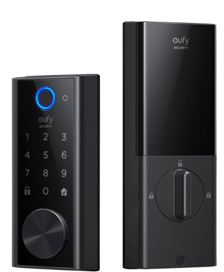 Photo 1 of ***SEE NOTE*** eufy Security - Smart Lock Wi-Fi Replacement Deadbolt with App/Keypad/Biometric Access - Black

