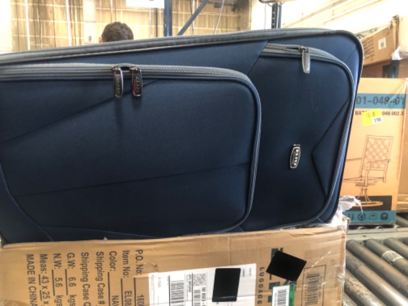 Photo 2 of Elite Luggage Whitfield 5 Piece Softside Lightweight Rolling Luggage Set (Navy)