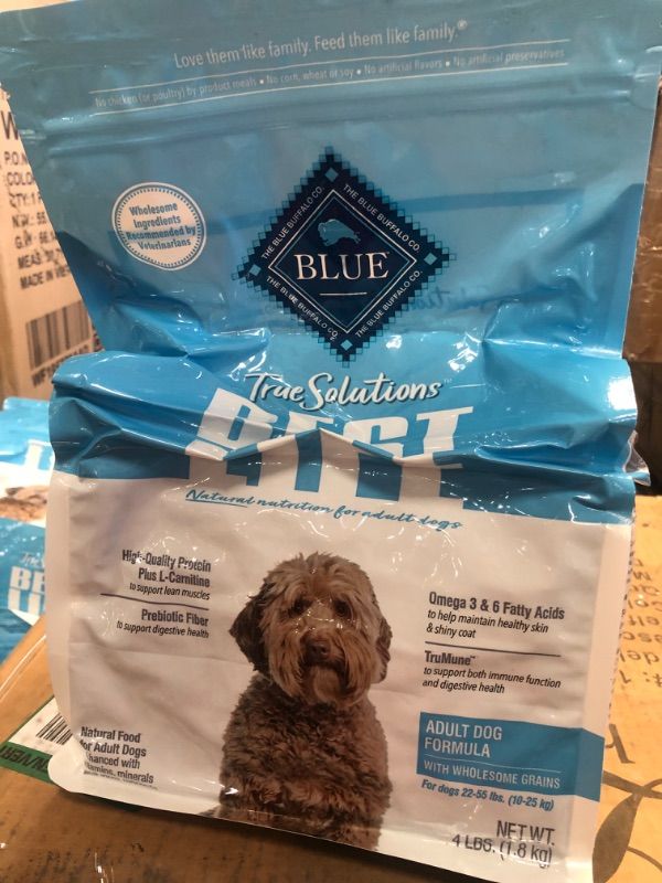 Photo 2 of  BBD : 02/27/2024--Blue Buffalo True Solutions Best Life Natural Medium Breed Adult Dry Dog Food, Chicken 4-lb-(5-BAGS)
