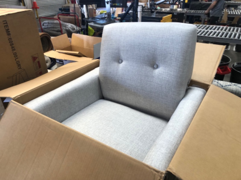 Photo 2 of 
Noble House
Sienna Mid-Century Modern Button Back Light Gray Fabric Club Chair
Questions & An