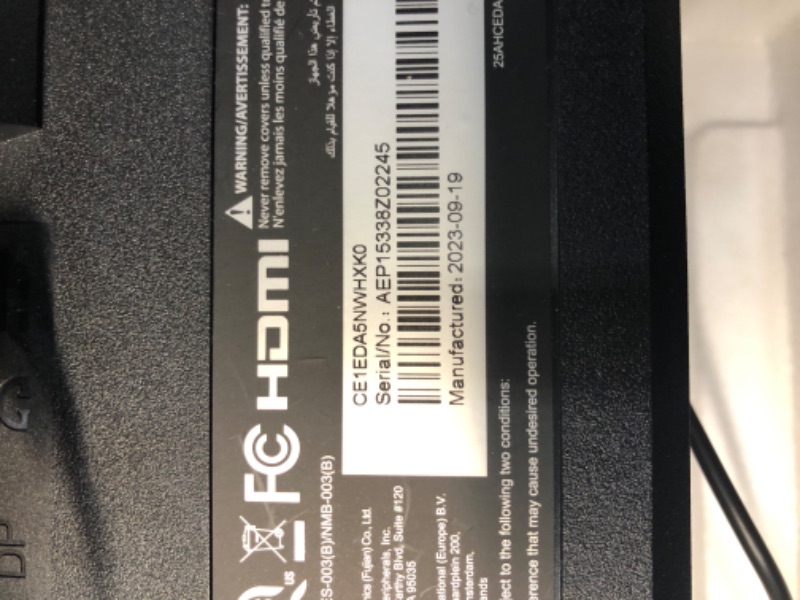 Photo 2 of AOC 24G15N 24" Gaming Monitor, Full HD 1920x1080, 180Hz 1ms, 1x HDMI 2.0, 1x Display Port, Adaptive-Sync, 3-Sided Frameless, HDR Ready, Console Gaming Ready, 3-Year Zero-Bright-Dot, Black 24" 180Hz Low Latency 180 Hz