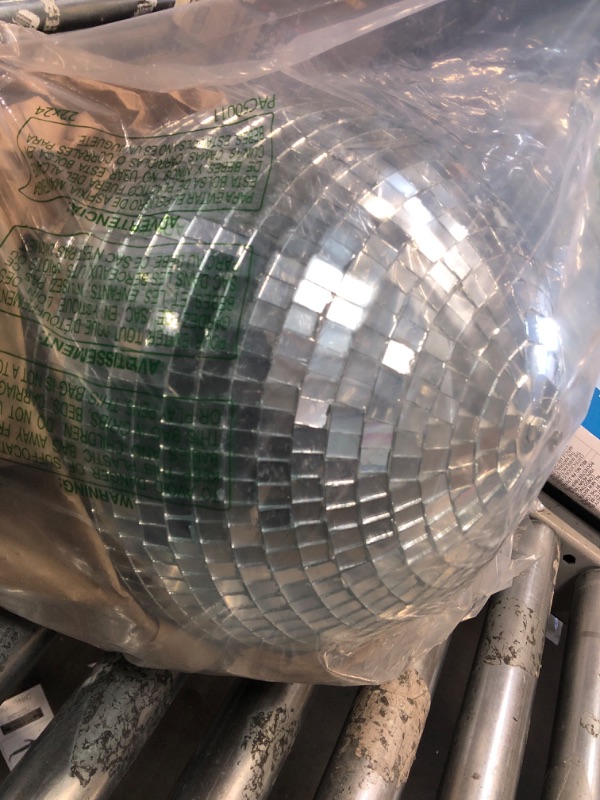 Photo 2 of 12 Inch Mirror Disco Ball Cool and Fun Silver Hanging Party Disco Ball 80's 90's Stylish Mirror Disco Ball for DJ Club Stage Bar Home Party Wedding Holiday Decoration