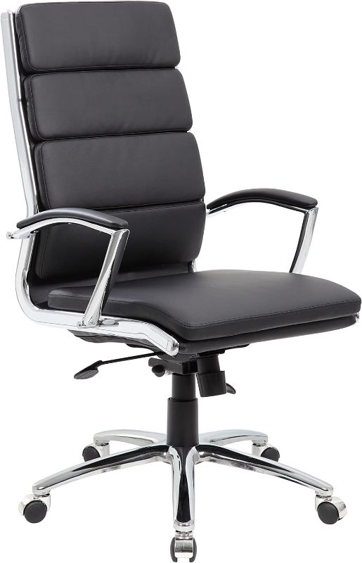 Photo 1 of Boss Office Products CaressoftPlus Executive Chair, Traditional, Metal Chrome Finish 30D x 27W x 42H in
