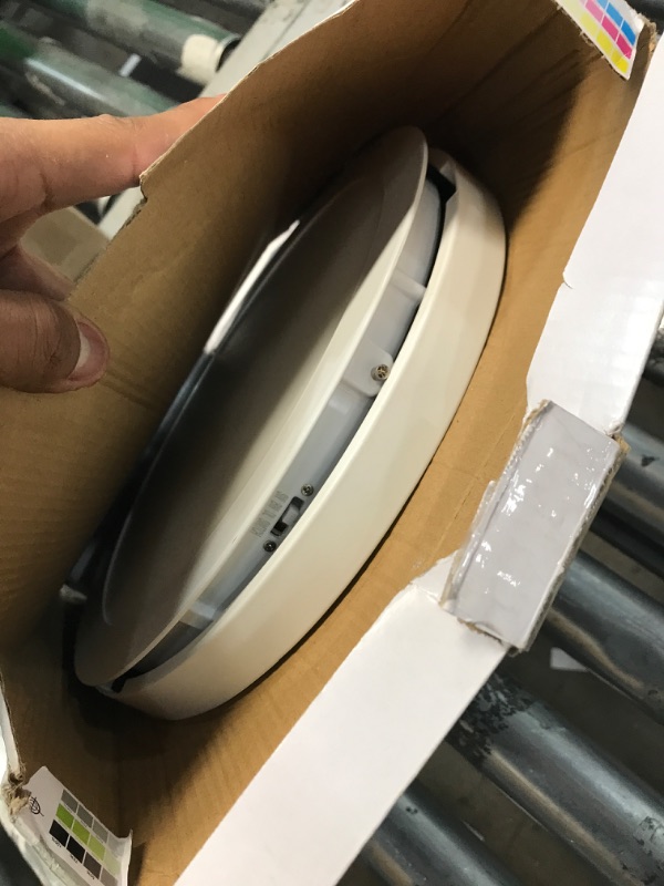 Photo 1 of 11 in. 12.5-Watt Dimmable White Integrated LED Edge-Lit Round Flat Panel Flush Mount Ceiling Light Color Changing