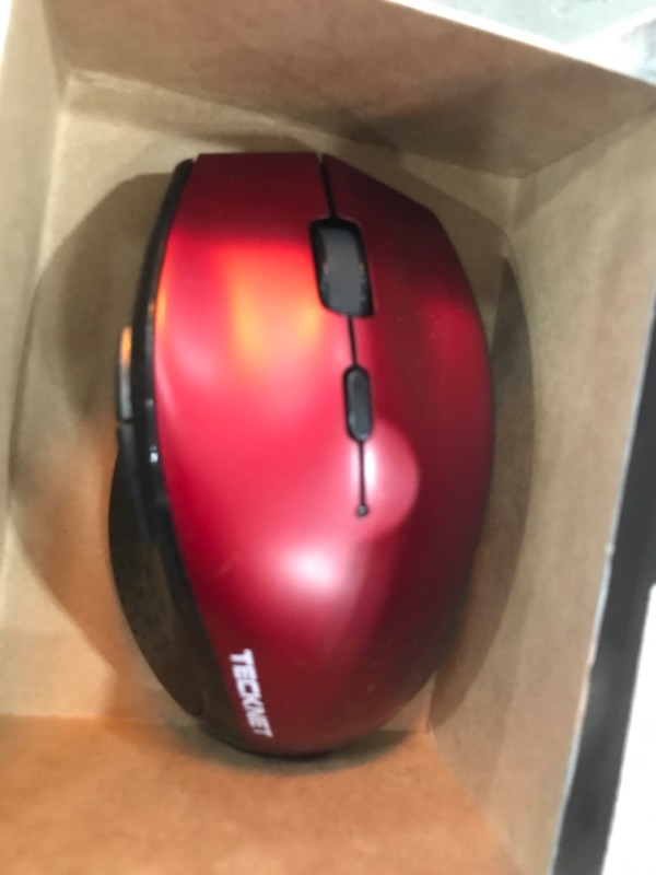 Photo 2 of Bluetooth Wireless Mouse, TECKNET 3200 DPI Computer Mouse, 24-Month Battery Life and 6 Adjustable DPI Levels, 6 Buttons Compatible with Ipad Pro/ Laptop/Surface Pro/Windows Computer/Chromebook-Red