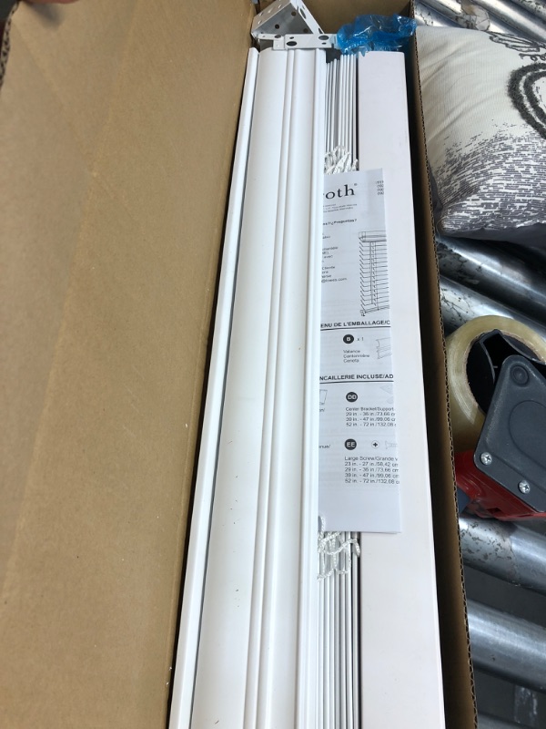 Photo 1 of allen + roth Trim at Home 2-in Cordless White Faux Wood Room Darkening Plantation Blinds (Common: 23-in; Actual: 22.5-in x 42-in)