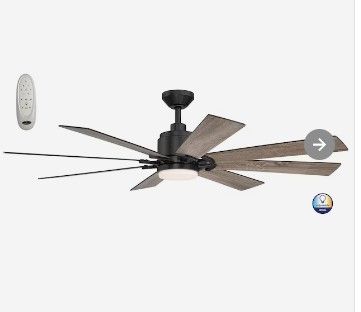 Photo 1 of ***USED - REMOTE MISSING - OTHER PARTS LIKELY MISSING AS WELL - UNABLE TO TEST***
Harbor Breeze Talamore 60-in Matte Black Indoor/Outdoor Downrod or Flush Mount Ceiling Fan with Light and Remote (8-Blade)