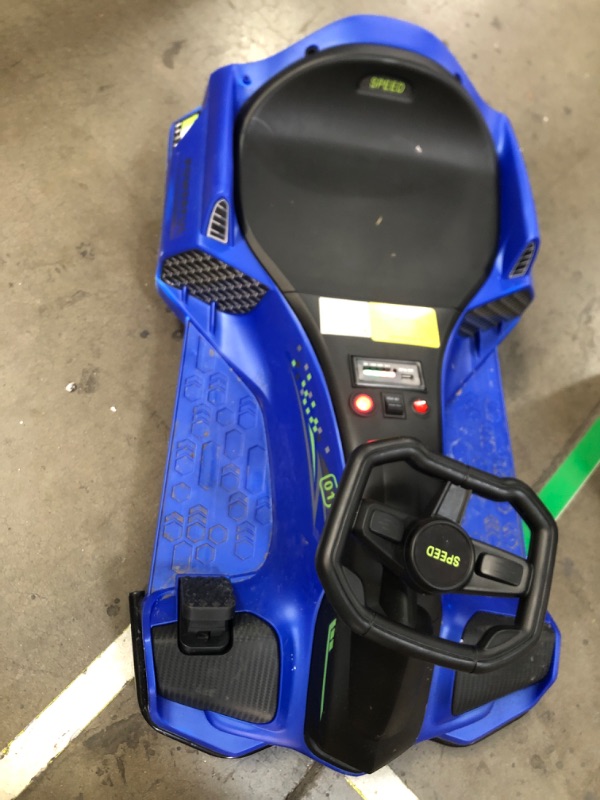 Photo 1 of 24V Kids Ride on Drift Car for Kids, Electric Drifting Go-Kart Up to 7.5 mph Variable Speed, Built-in Music,Colorful LED Light,USB,Low-Power Alarm,Blue
