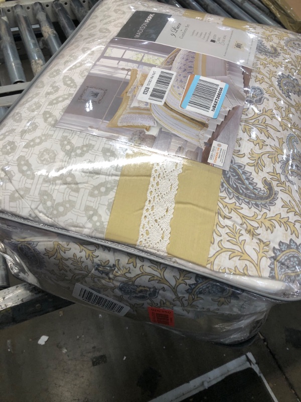 Photo 1 of Madison Park Dawn 100% Cotton Shabby Chic Comforter Set-Modern Cottage Design All Season Down Alternative Bedding, Matching Shams, Bedskirt, Decorative Pillows, Queen(90"x90"),, Yellow 9 Piece Yellow 9 Piece Queen(90"x90") Comforter Set