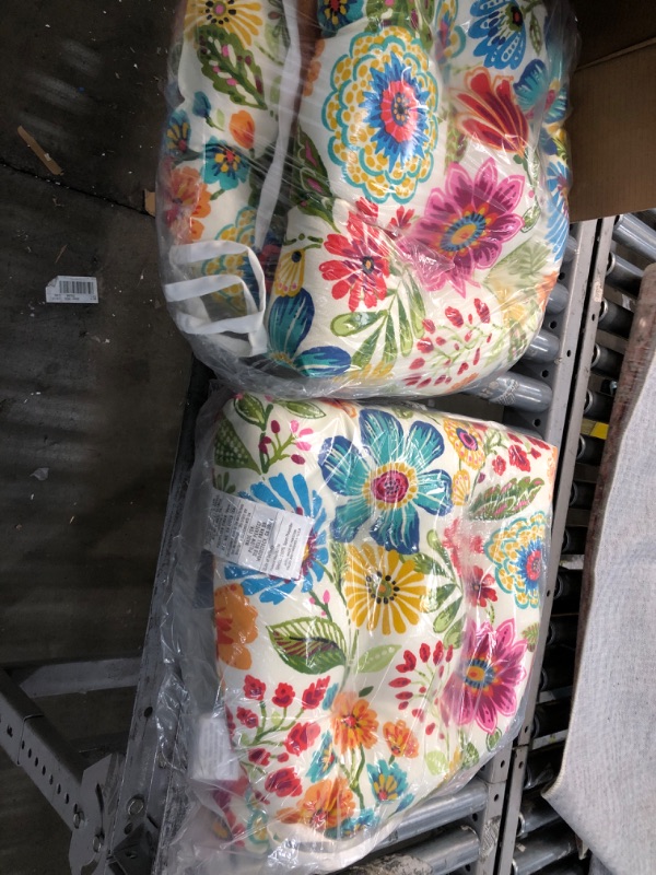 Photo 1 of 4 Pack of Tie-able Seat Cushion- Floral Pattern