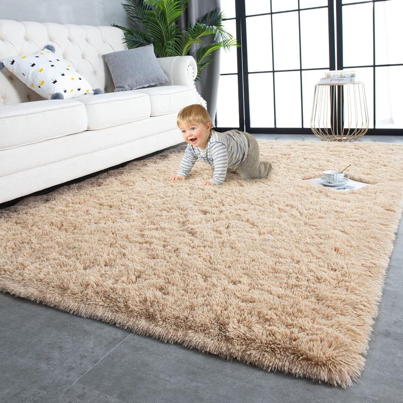 Photo 1 of 11.5 ft beige plush rug 