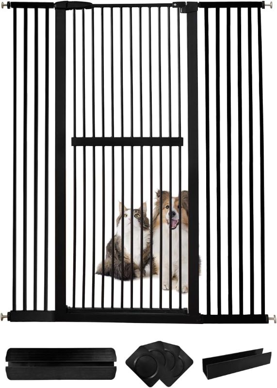 Photo 1 of ***SEE NOTE*** lumizone Extra Tall Pet Gate 61.02" High Pressure Mounted 50.79"-55.11" Extra Wide (9 Sizes) 1.37" Gap for Cat Dog Children Stairs Doorway Hallway No Drilling Auto-Close (50.79"-55.11", Black)
