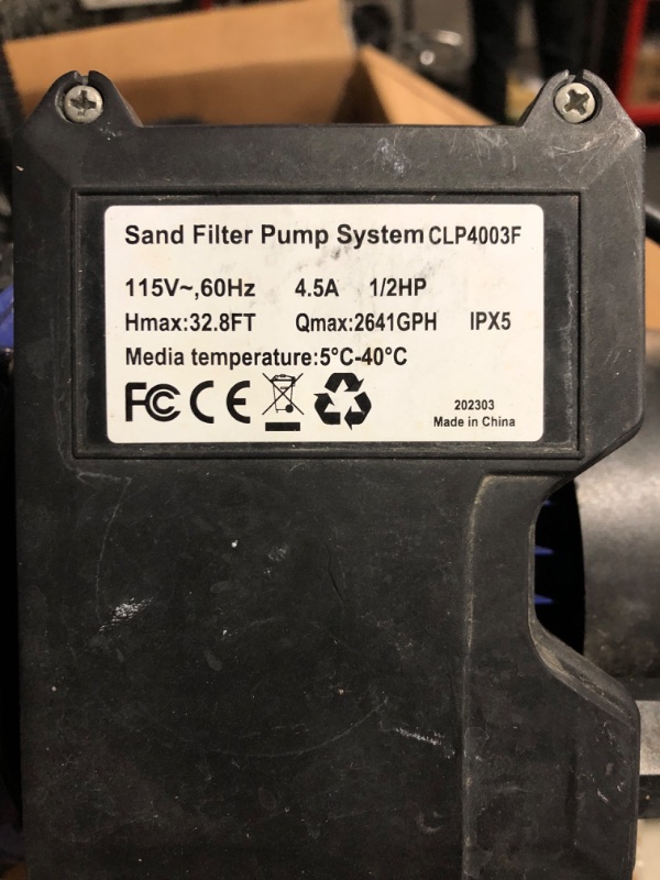 Photo 3 of * not functional * sold for parts * repair *
12" Sand Filter Pump, 2641GPH 1/2HP Pool Sand Filter for Above Ground and Inground Pool Up to 7500 Gallons