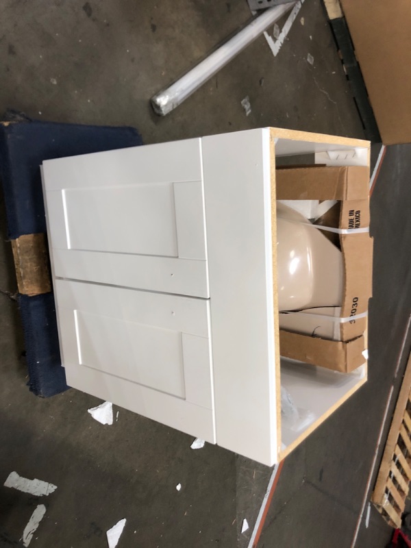 Photo 1 of Quicklock RTA (Ready-to-Assemble) | Bathroom Vanity Cabinets - Shaker Style | Made in America | Soft Close Hardware | Plywood Box Construction (Pure White, 21" D x 42" W x 34.5" H) 21"D x 42"W x 34.5"H Pure White