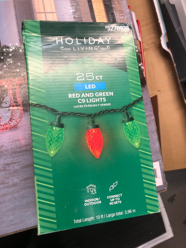 Photo 1 of 25ft led red and green c9 lights 