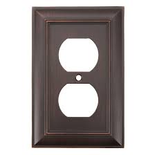 Photo 1 of 8 PACK**allen + roth Cosgrove 1-Gang Oil-Rubbed Bronze Zinc Indoor Toggle Wall Plate
