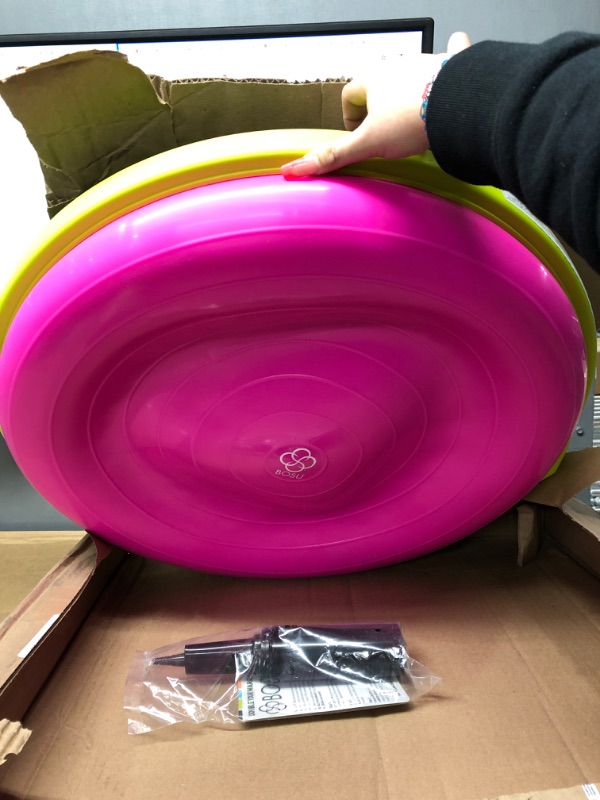 Photo 2 of Bosu Home Gym Equipment The Original Balance Trainer 26 Inch Diameter Pink/Lime Green