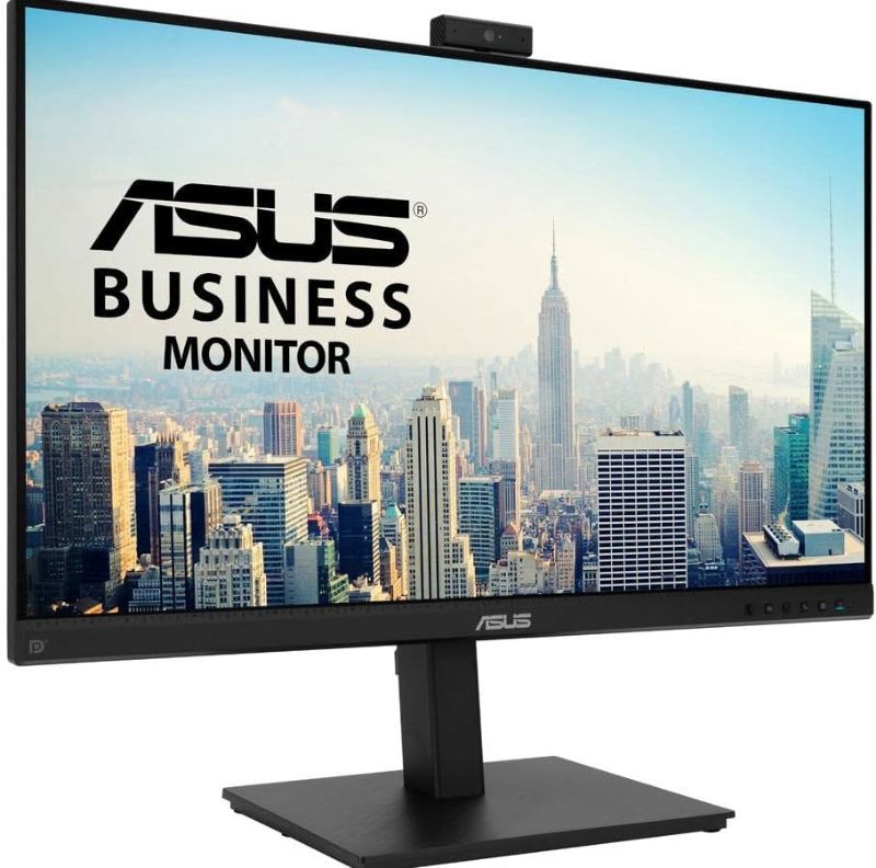 Photo 1 of ASUS 27” 1080P Video Conference Monitor (BE279QSK) - Full HD, IPS, Built-in Adjustable 2MP Webcam, Mic Array, Speakers, Eye Care, Wall Mountable, Frameless, HDMI, DisplayPort, VGA, Height Adjustable
