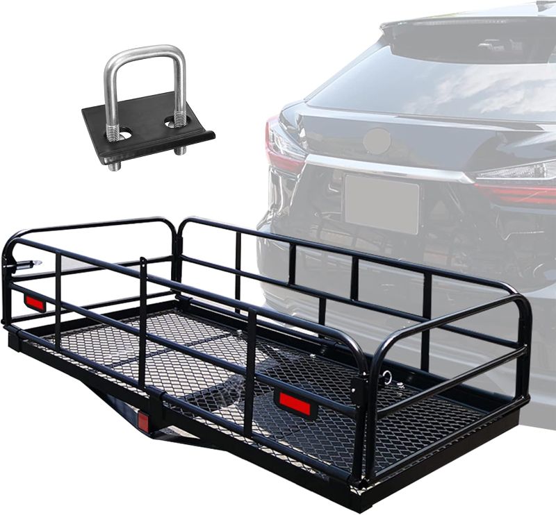Photo 1 of ***see notes***500 Lbs Heavy Duty Hitch Mount Cargo Carrier 60" x 24" x 14.4" Folding Cargo Rack Rear Luggage Basket Fits 2" Receiver for Car SUV Camping Traveling
